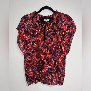 Ramy Brook Melissa Top in Soiree Red French Floral size XS /S